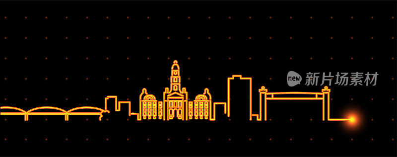 Fort Worth Light Streak Skyline Profile